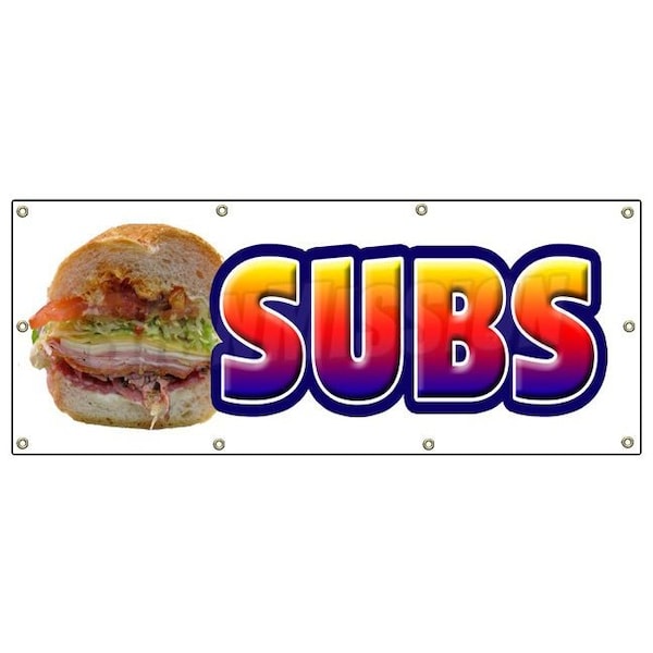 SUBS BANNER SIGN submarine hero hoagie shop signs sandwich